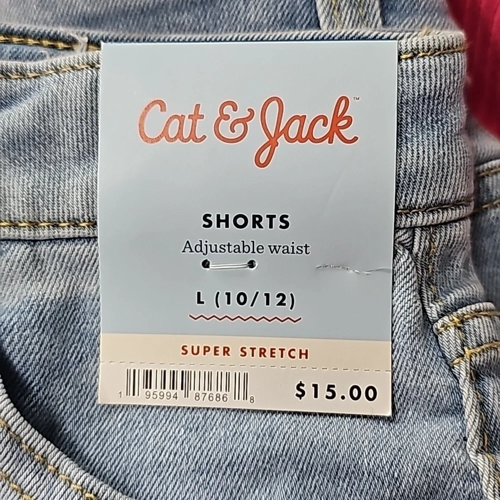 Girls' Printed Jean Shorts | Cat & Jack | Large (10/12)